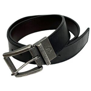 True Religion Lumin II Reversible Blk/brwn Roller Twist Simulated Leather Belt